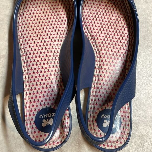 Zaxy women’s blue/pink bow tie PVC sling back ballerina Flats size 9 - Picture 3 of 6